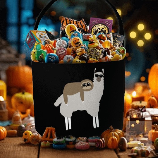 funny sloth riding llama - cute animals lover gift Fabric Baskets