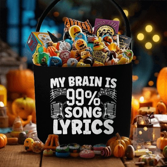 My Brain Is 99% Song Lyrics Musican Song Writer Fabric Baskets