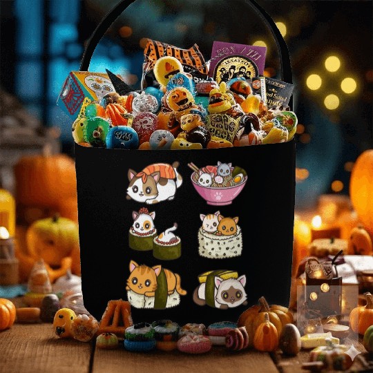 Sushi Cat Japanese Anime Fabric Baskets