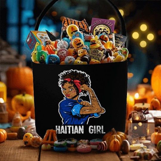 Haiti Girl Caribbean Fabric Baskets