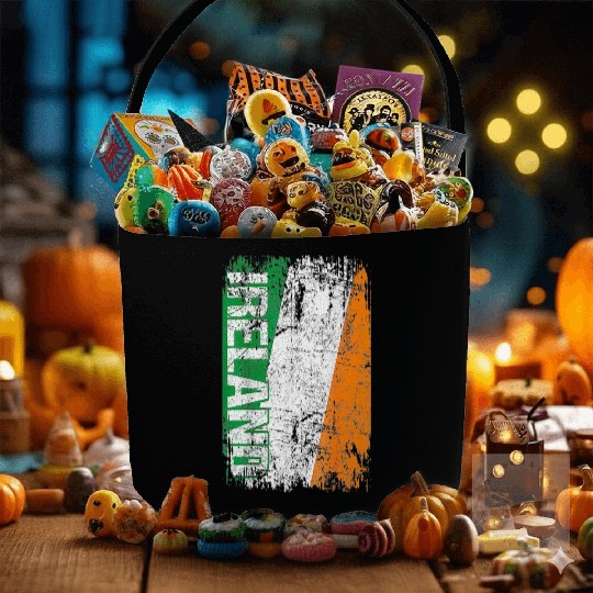 IRELAND Flag Vintage Retro Irish Fabric Baskets