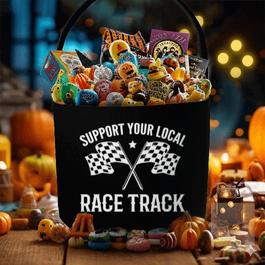 Support Your Local Race Track Dirt Track Racing Fabric Baskets