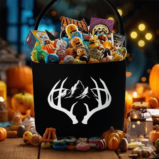 Deer Forest Mountain Nature Outdoor Fabric Baskets