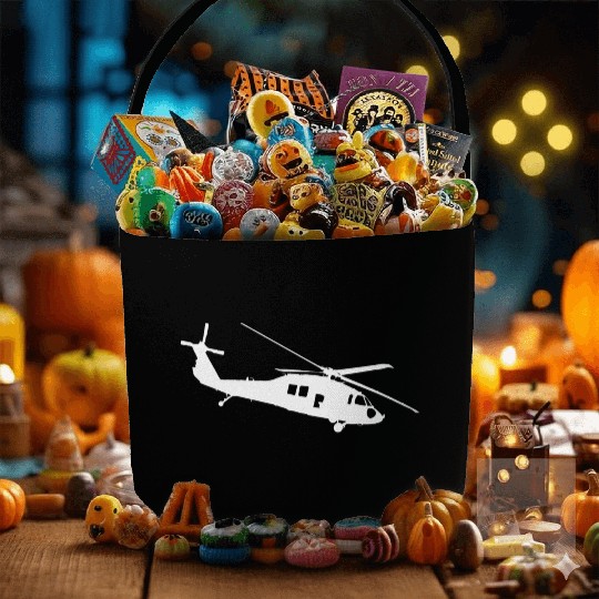UH-60 Black Hawk Helicopter Silhouette Fabric Baskets