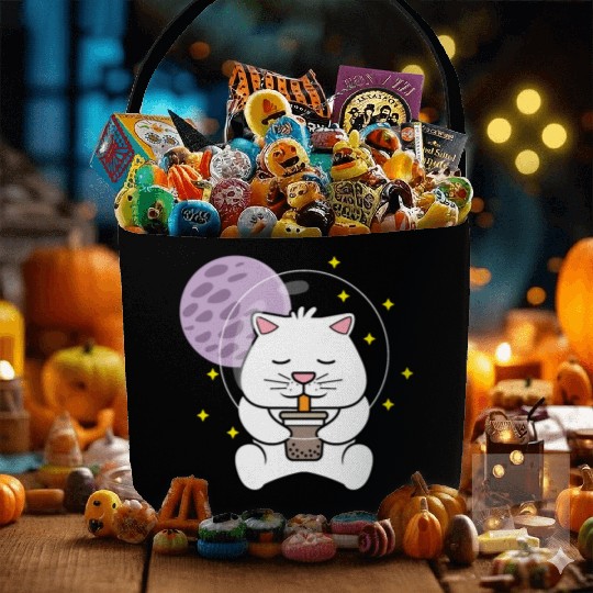 Kawaii Cat Space Pet Lover Gift Fabric Baskets