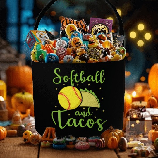 Softball and Tacos Softball Ball Sports Fabric Baskets