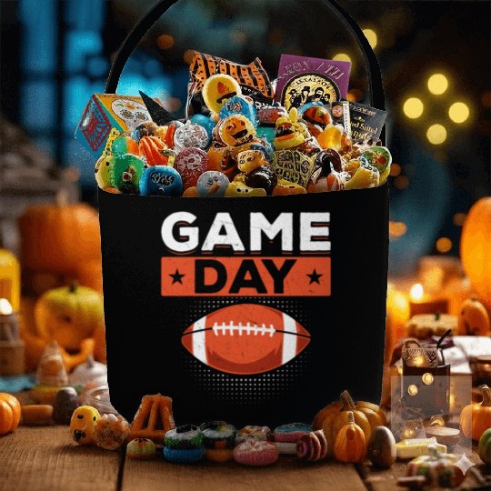 Retro American Football Game Day Fabric Baskets