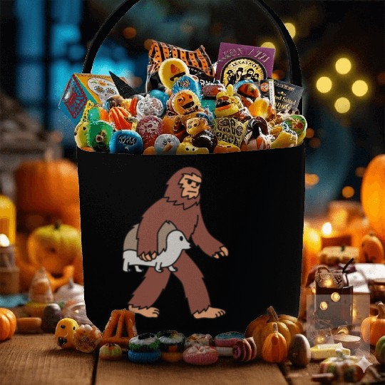 Bigfoot Sasquatch Walking Hedgehog Fabric Baskets