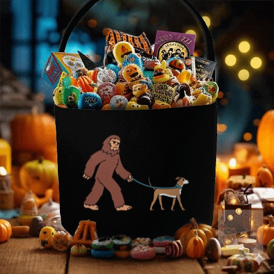 Bigfoot Sasquatch Walking Greyhound Fabric Baskets