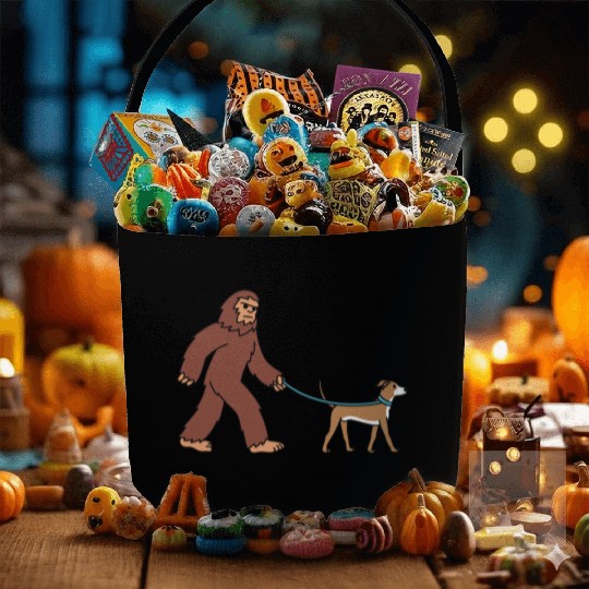 Bigfoot Sasquatch Walking Greyhound Fabric Baskets