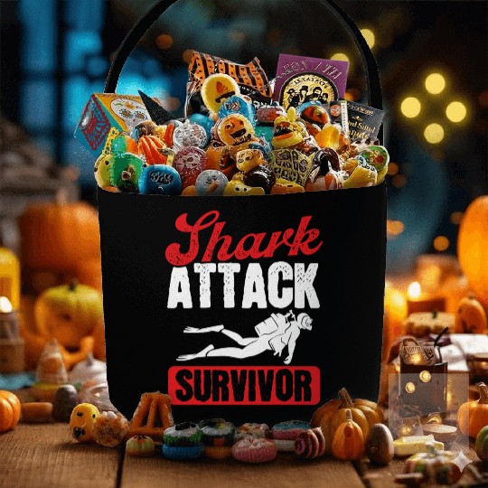 Scuba Diving Shark Attack Survivor Scuba Diver Fabric Baskets