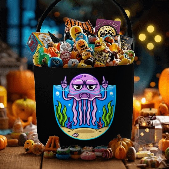 Jelly Fish Middle Finger Jellyfish Fabric Baskets
