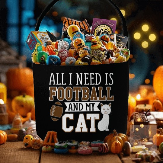 Sunday Football All I Need Is Football And My Cat Fabric Baskets