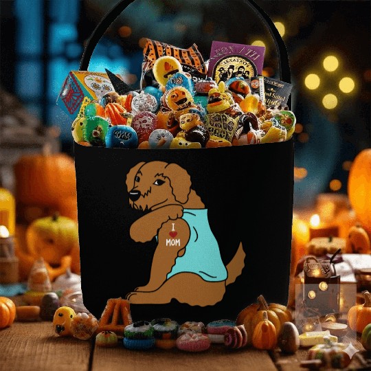 I Love Mom Tattoo Goldendoodle Fabric Baskets