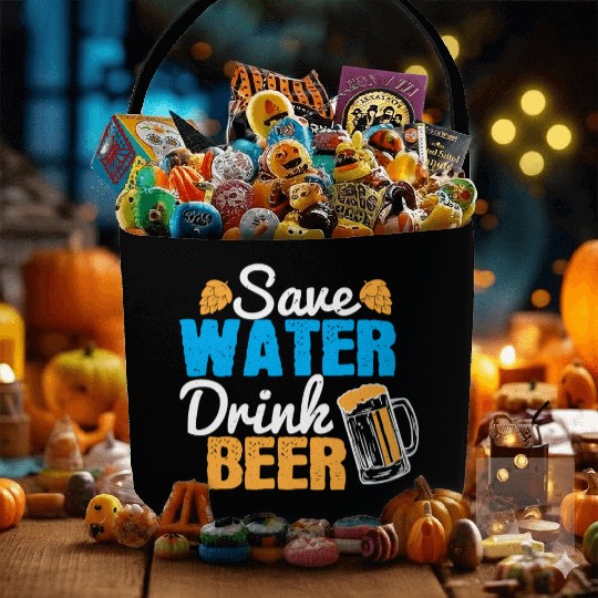 Save water, drink beer Fabric Baskets
