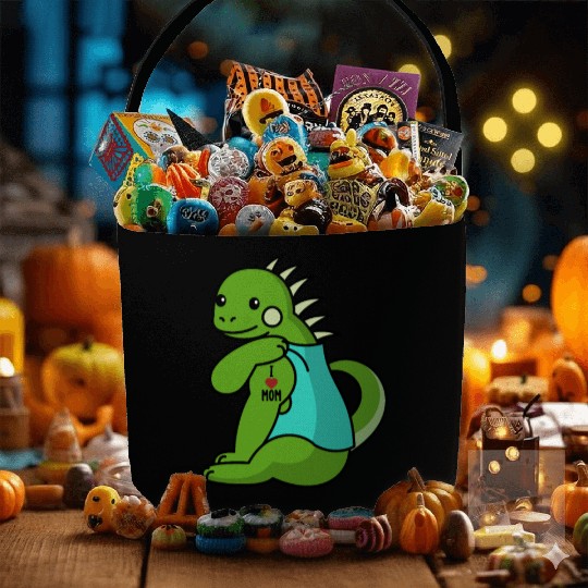 I Love Mom Tattoo Iguana Reptile Fabric Baskets