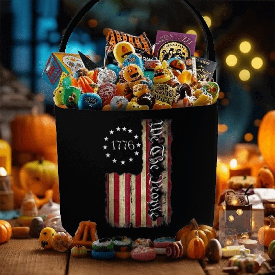 1776 We The People Patriotic American Constitution Fabric Baskets