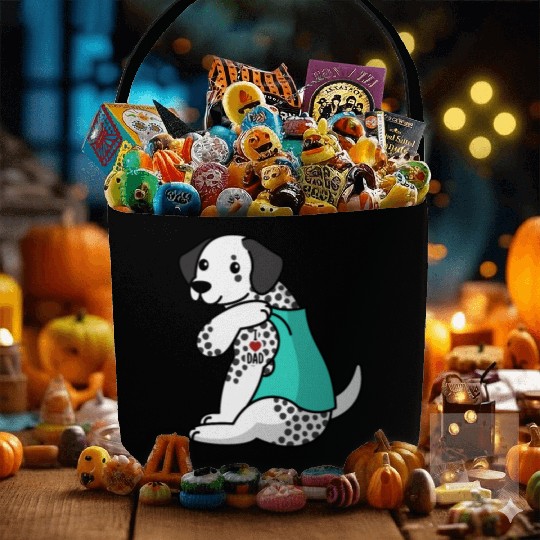 I Love Dad Dalmatian Fabric Baskets