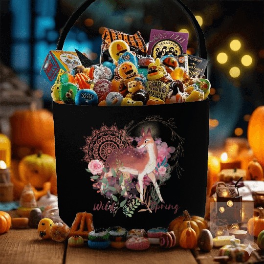 Sweet Deer In Wild Spring - 2 Fabric Baskets