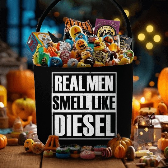 Real Men Smell Like Diesel Trucker Mechanic Farmer Fabric Baskets