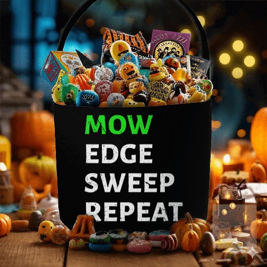 Funny Lawn Mowing Fabric Baskets Lawn Mower Gardening