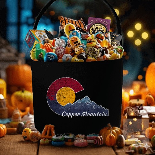 Copper Mountain Colorado Mountain Scenery Fabric Baskets