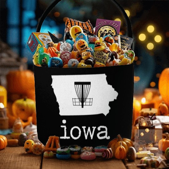 State of Iowa Disc Golf Fabric Baskets Golfer Golfing