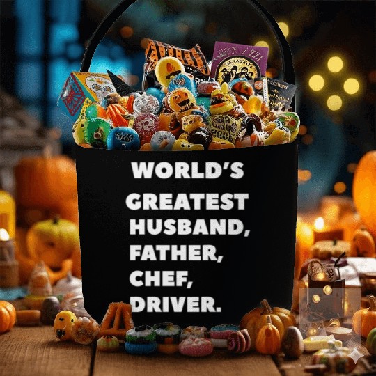 world's greatest, husband, father, chef, driver Fabric Baskets