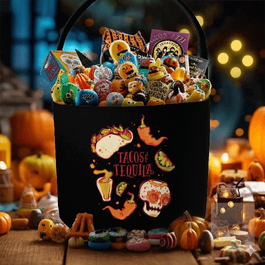 Tacos and Tequila Mexican Fiesta Tacos and Tequila Fabric Baskets