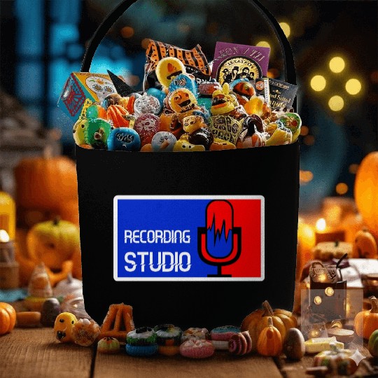 Recording Studio Logo Microphone Fabric Baskets