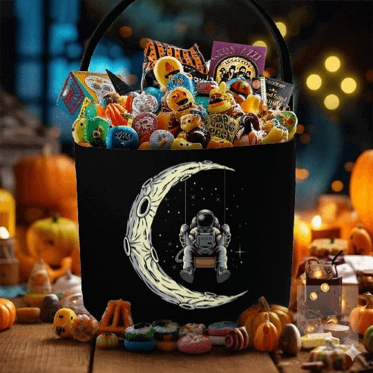 Astronaut Swing Stars Moon Space Lover Fabric Baskets
