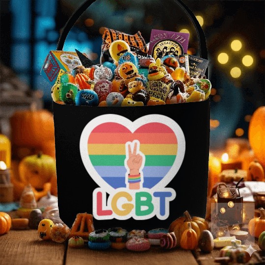 Pride flag heart - Pride quote lgbt community Fabric Baskets