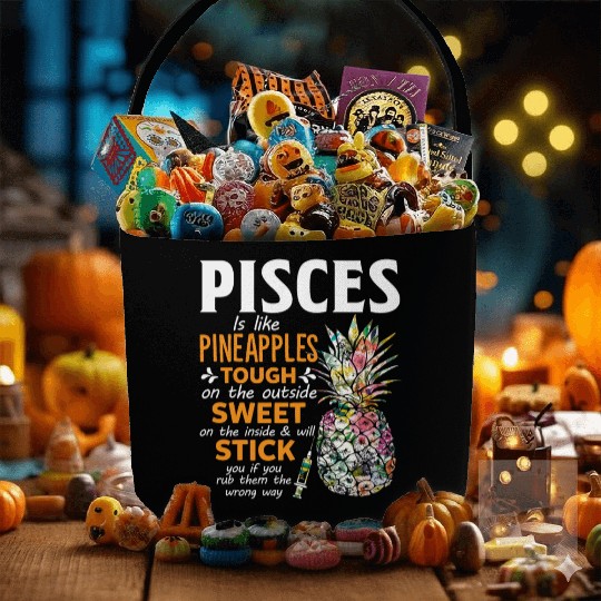 Pisces Is Like Pineapples Tough The Outside Sweet Fabric Baskets