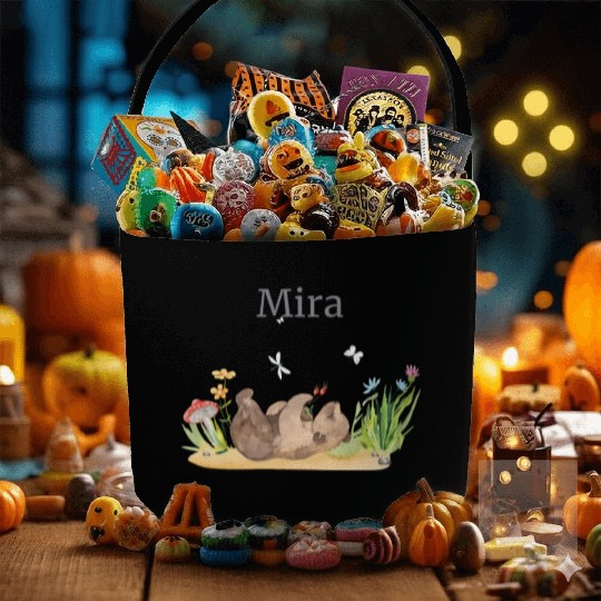 Forest Animal Bear Flowers Name David Fabric Baskets