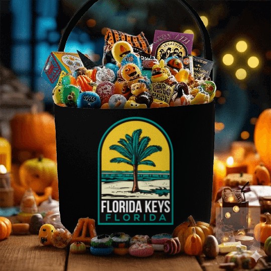 Florida Keys Vintage Beach Fabric Baskets