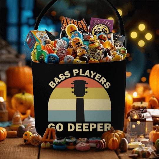 Bass Players Go Deeper - Guitar Guitarist Funny Fabric Baskets