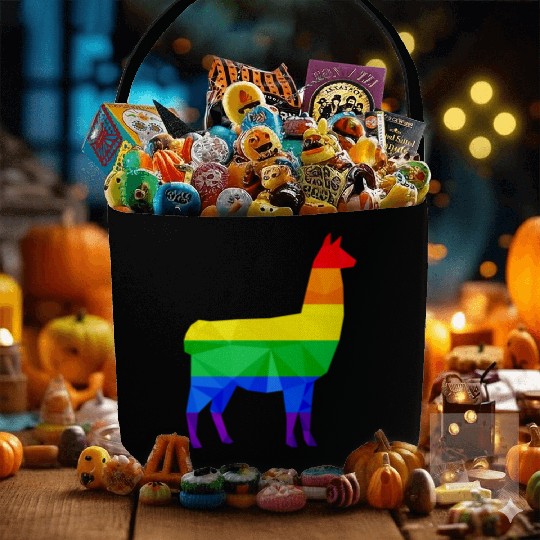 Colorful Llama LGBTQ Gay Pride Rainbow Flag Alpaca Fabric Baskets