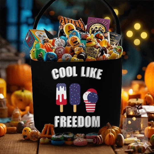 US Flag Ice Cream Patriotic Popsicles 4th of July Fabric Baskets