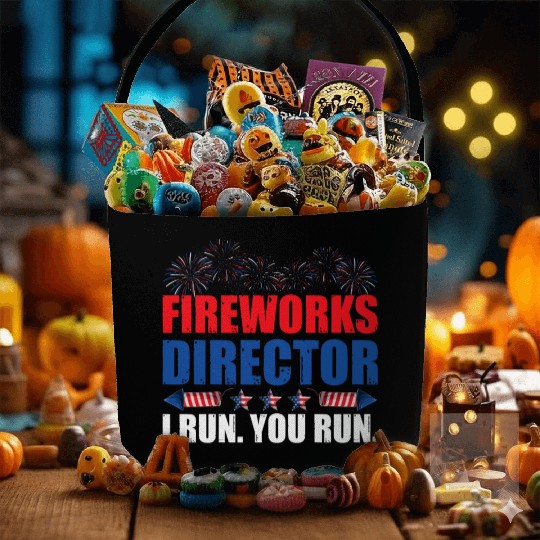 Fireworks Director I Run You Run America Flag Fabric Baskets