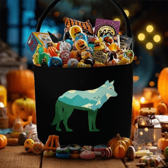 Mountain Wolf Fabric Baskets