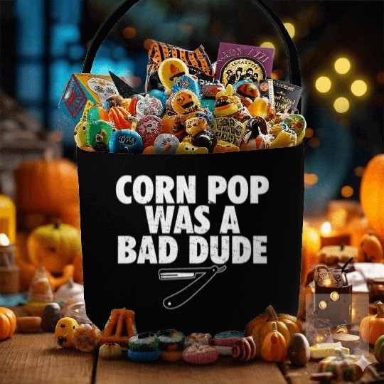 Corn Pop Was A Bad Dude Funny Meme Fabric Baskets