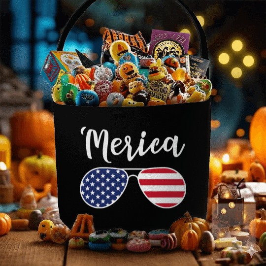 Merica Red Whie And Blue Stars Stripes Sunglasses Fabric Baskets