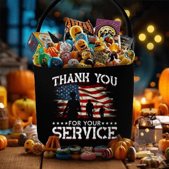 Memorial Day American Flag Patriotic Soldier US Fabric Baskets