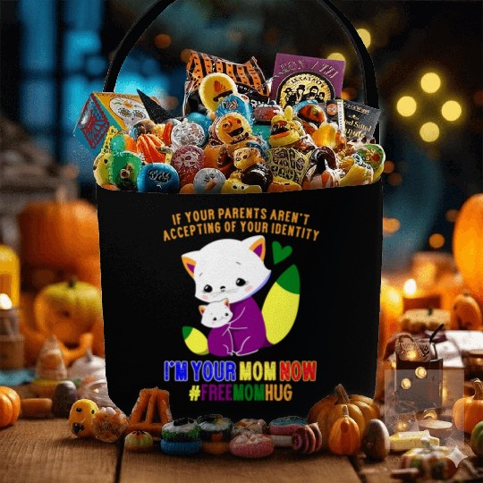 Free Mom Hugs Proud Mama Cat and Kitten Pride Fabric Baskets