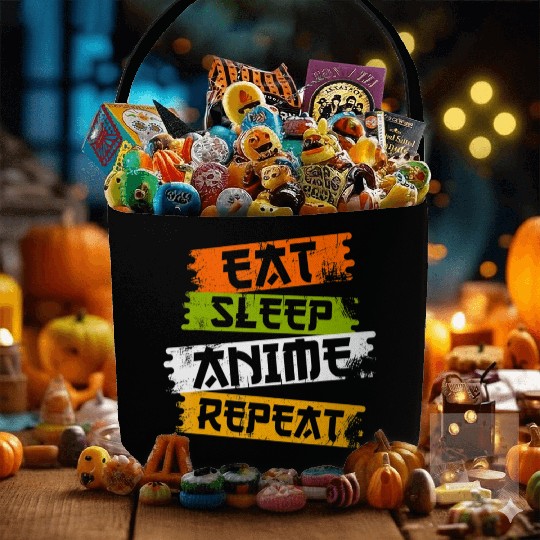 Eat Sleep Anime Repeat Japanese Manga Japan Lover Fabric Baskets