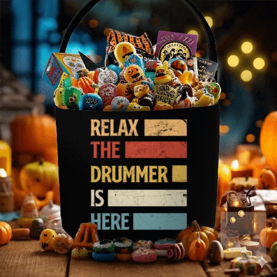 Relax The Drummer Is Here Drums Drum Drummer Gift Fabric Baskets
