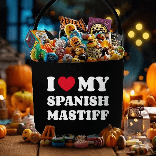 I Love My Spanish Mastiff Fabric Baskets