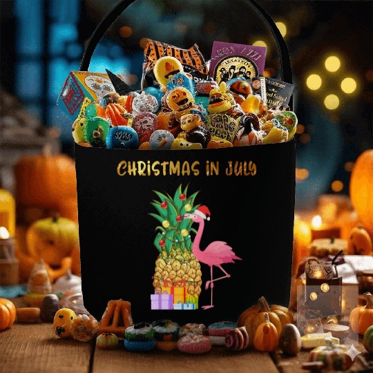 Christmas In July Pineapple Xmas Tree Lights Fabric Baskets