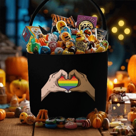 LGBT Rainbow Heart Gay Pride Lesbian Equality Gift Fabric Baskets