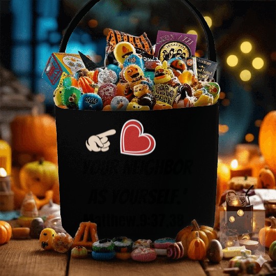 You must love your neighbor as yourself design. Fabric Baskets